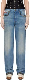 Valentino Straight-fit Denim Pants With Colorful Embellishments