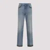 Valentino Straight-fit Denim Pants With Colorful Embellishments In Blue