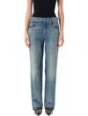 Valentino Straight-fit Denim Pants With Colorful Embellishments In Blue