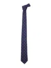 Valentino Garavani Blue Necktie With All-over Floral Print In Silk Man In Blue