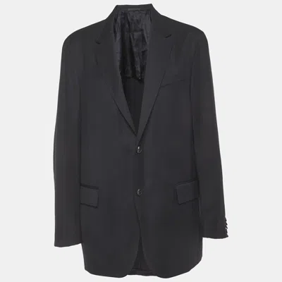 Pre-owned Valentino Blue Gabardine Single Breasted Blazer L