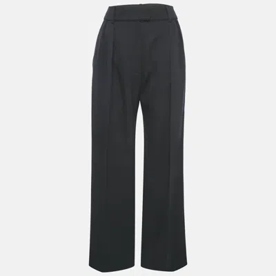 Pre-owned Valentino Blue Gabardine Straight Fit Trousers S