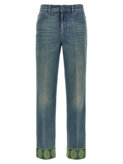 VALENTINO BLUE JACQUARD JEANS