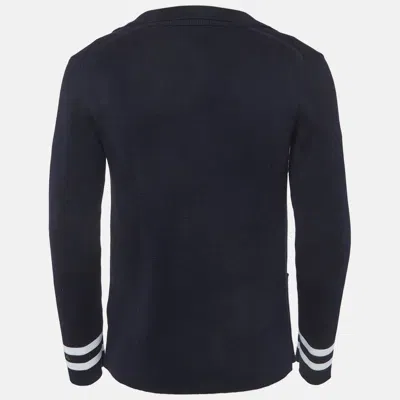 Pre-owned Valentino Blue Knit Sailors Jacket S