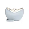 Valentino Garavani Light Blue Leather Mini Hobo Vlogo Moon Handbag In Blue