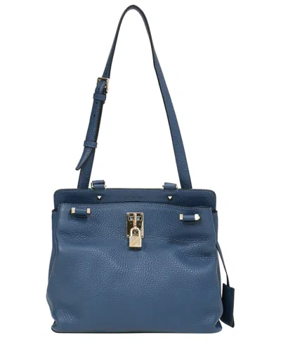 Valentino Garavani Valentino Blue Leather Joylock Textured-shoulder Bag (authentic Pre-loved)