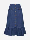 Valentino Garavani Blue Denim Cotton Skirt