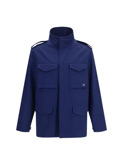 Valentino Vlogo Signature Caban Jacket In Animal Print