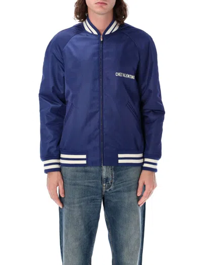 VALENTINO BLUE NYLON BOMBER JACKET