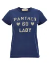 Valentino Crew Neck Graphic Print Short Sleeves Top In Blue