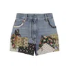 Valentino Patchwork Jeans With Embroidered-beads In Pink