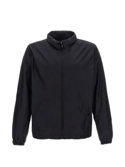 Valentino Blue Polyamide Shell Jacket In Black