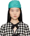 Valentino Blue Rigid Wool Turban Headband In Cxf Celestial Blue/o