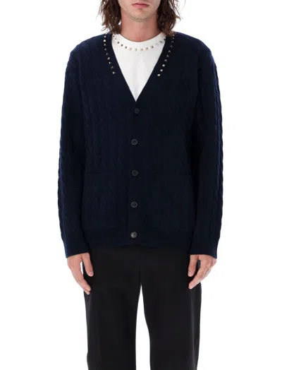 Valentino Blue Rockstud-embellished Cardigan