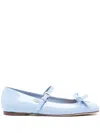 Valentino Blue Romance Bow Ballet Pumps In Blue