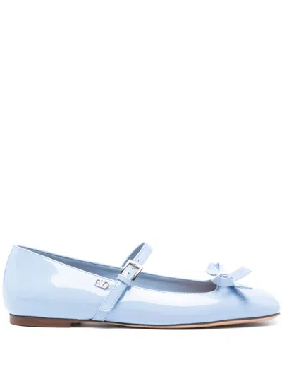 Valentino Garavani Blue Romance Bow Ballet Pumps