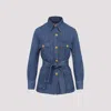 Valentino Denim Safari Jacket In Blue