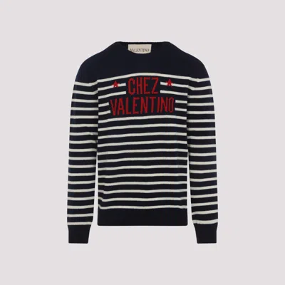 VALENTINO BLUE STRIPE SWEATER