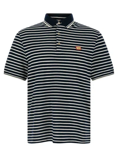 Valentino Blue Striped Logo Polo