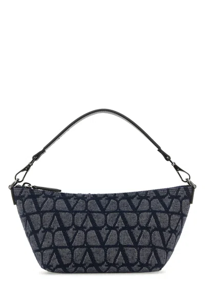 VALENTINO GARAVANI BLUE TOILE ICONOGRAPHE HANDBAG