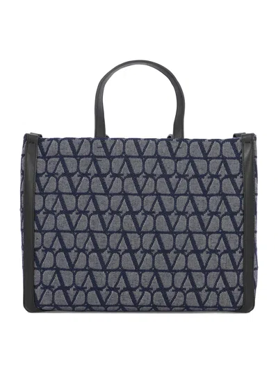 Valentino Garavani Blue Toile Iconographe Tote Handbag For Men