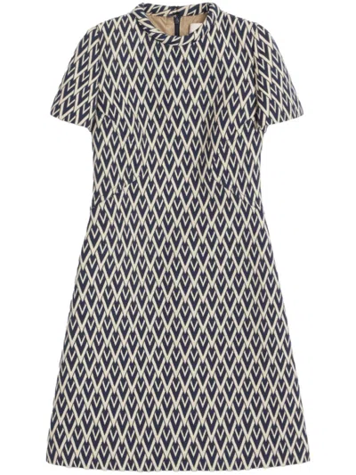 VALENTINO BLUE TOUTE LA V SHORT DRESS