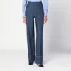 Valentino Blue Trousers In Chambray Denim In Blue
