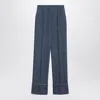 Valentino Blue Trousers In Chambray Denim In Blue
