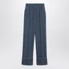 Valentino Blue Trousers In Chambray Denim In Blue