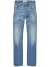 Valentino Rockstud Cotton Denim Jeans In Blue