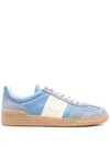 Valentino Garavani Upvillage Low Top Trainer In Crust Leather And Nylon In Black
