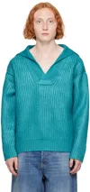 Valentino Garavani Turquoise Silk Blend Sweater In 575 Sky Blue