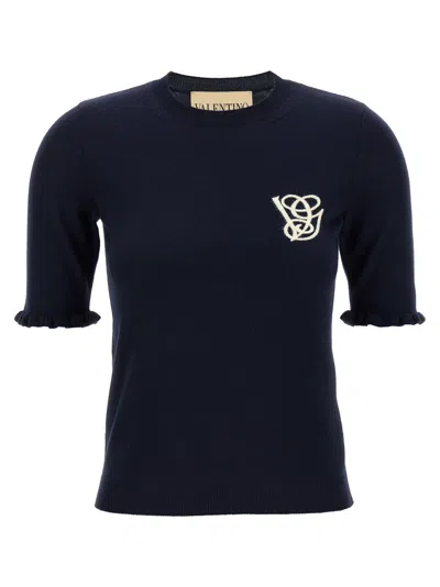 VALENTINO BLUE VG EMBROIDERY TOP