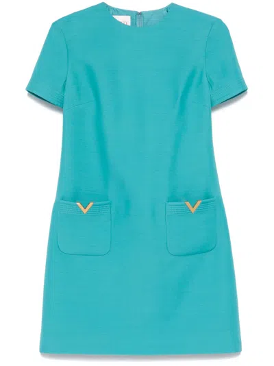 Valentino Vgold Mini Dress In Blue