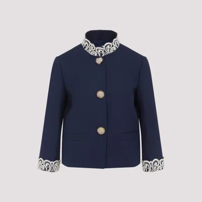 VALENTINO BLUE VIRGIN WOOL JACKET