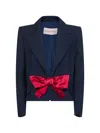 Valentino Tailored Bow-detail Jacket Crafted From Lightweight Viscose