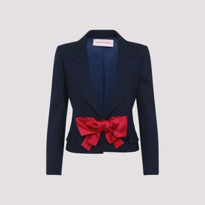 VALENTINO BLUE VISCOSE SINGLE-BREASTED BLAZER