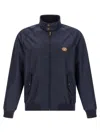 Valentino Nylon Bomber With Leather Patch And Vlogo Detail In Blue