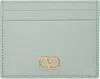 Valentino Blue Vlogo Signature Grainy Calfskin Card Holder In Wtw Sky Grey