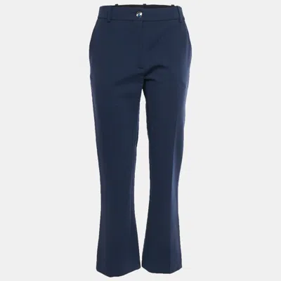 Pre-owned Valentino Blue Wool Flared Pants M
