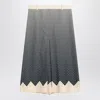 Valentino Patterned Silk Midi Skirt In Blue