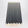 Valentino Patterned Silk Midi Skirt In Blue