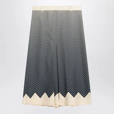 VALENTINO VALENTINO  BLUE/IVORY SILK SKIRT