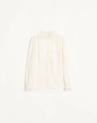 Valentino Bluse Aus Georgette Frau Elfenbein 50 In Ivory