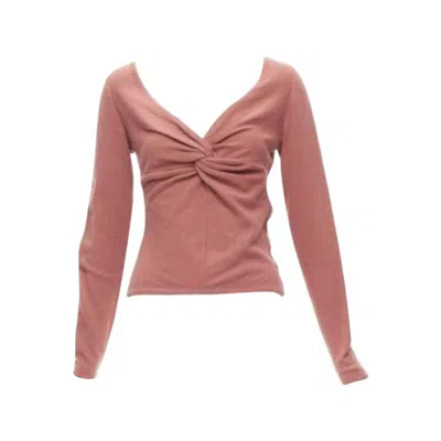 Pre-owned Valentino Blush Pink Virgin Wool Blend Twist Front Sweater Top It42 M