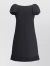 Valentino Boat Neckline Mini Dress With Shoulder Bows