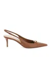 Valentino Slingback Pumps Vlogo The Bold Edition Tobacco In Brown