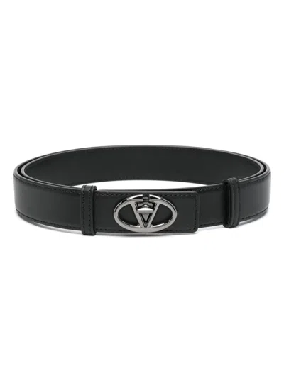 Valentino Garavani Bold Edition Vlogo Belt In 0no - Nero