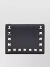 Valentino Bold Studded Leather Wallet With Textured Finish