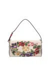 Valentino Small Vain Soft Shoulder Bag Embroidered In Sand